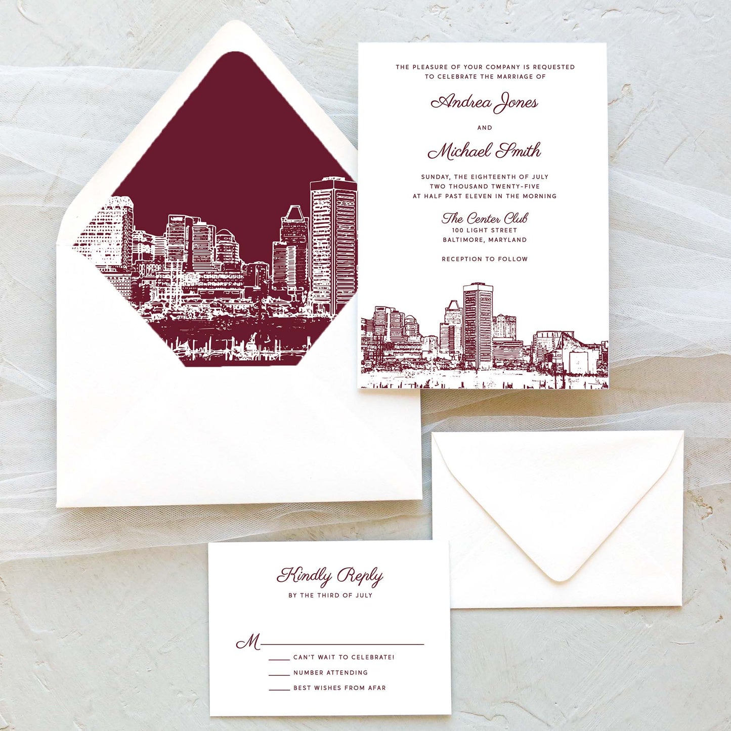 Baltimore Wedding Invitation