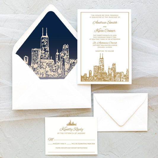 Chicago Hancock Building Wedding Invitation
