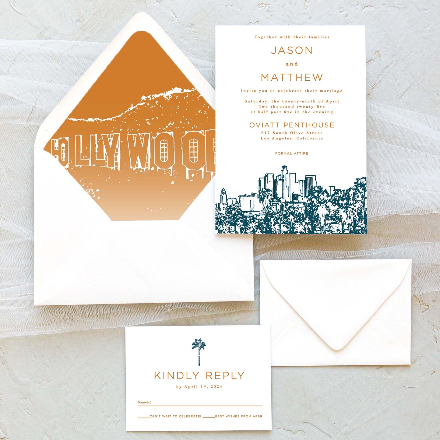 Los Angeles Wedding Invitation