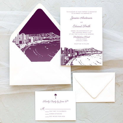 Honolulu Wedding Invitation